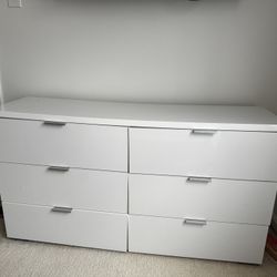 White Glossy 6 Drawer Dresser 