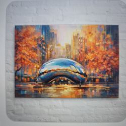 Chicago Bean Autumn Canvas