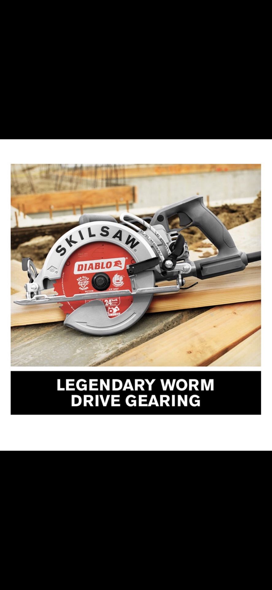 15 Amp Corded Electric 7-1/4 in. Aluminum Worm Drive Circular Saw with 24-Tooth Carbide Tipped Diablo Blade