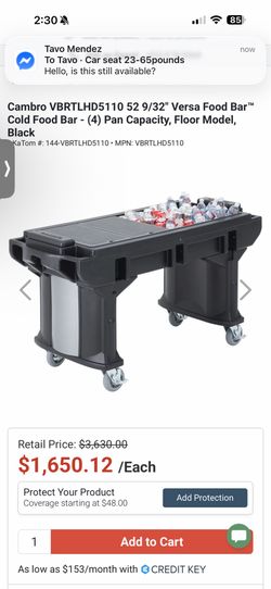 Cambro Black Standard Height Versa Work Table (wheels work good)