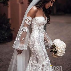 New Wedding Dress Boho Romantic Mermaid Style