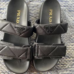 Prada  Padded Nappa Leather Sandals 