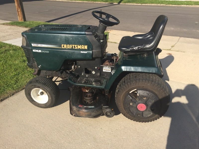 Craftsman die hard ride lawm mower 18 5hp twin kohler magnum 46 6