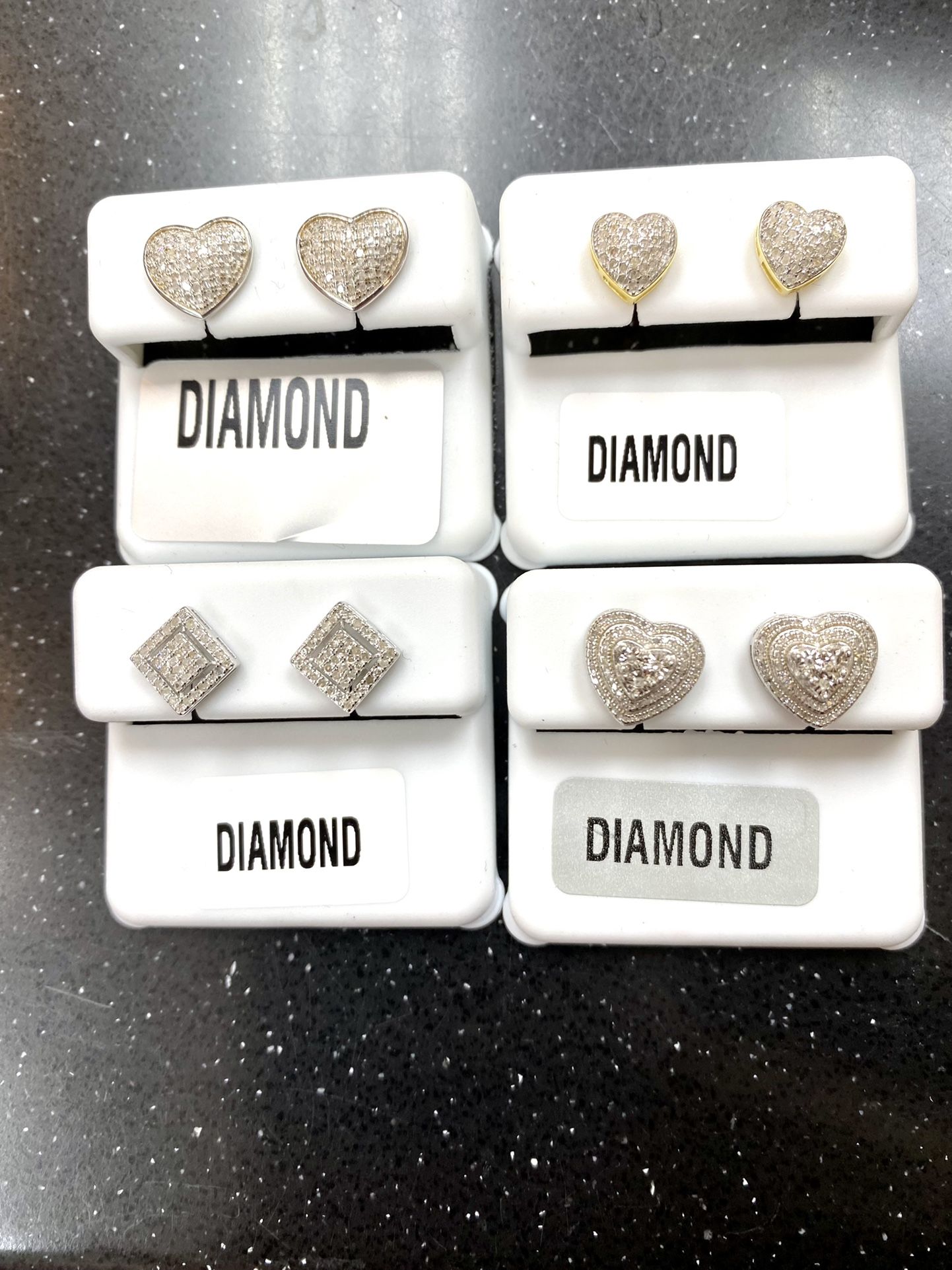 Silver Diamond studs earrings 