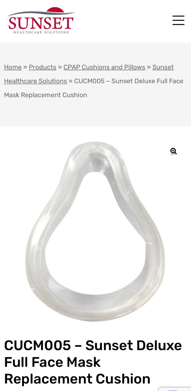 Sunset Deluxe Full Face CPAP Mask - Replacement Cushion