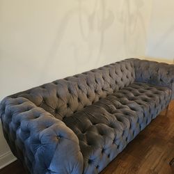 Nice quality, comfortable, Tufted Grey Couch
