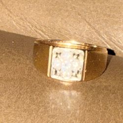 Mens Ring 14 K Diamonds 
