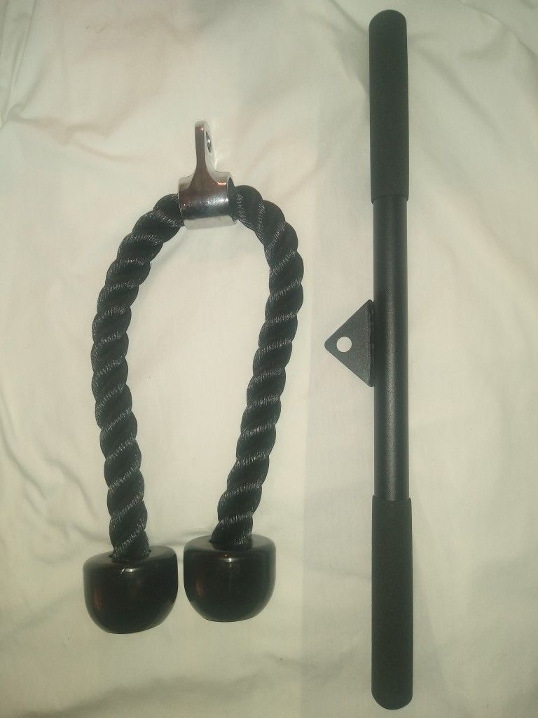 NEW Tricep Rope & Straight Bar 