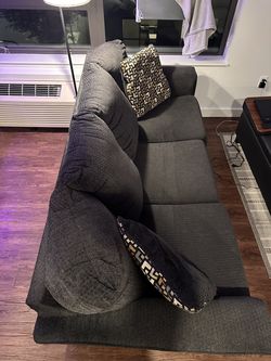 Dark Gray Oversized Sofa – Very Comfortable & Clean