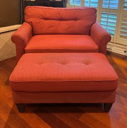 Oversized Accent Chair with Ottoman