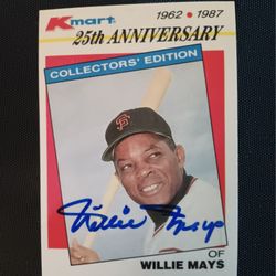 Authentic Signed WILLIE MAYS 1987 Baseball Card