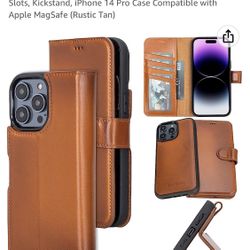 Brand New Leather Magnetic Bayelon Case for iPhone 14 Pro - $20