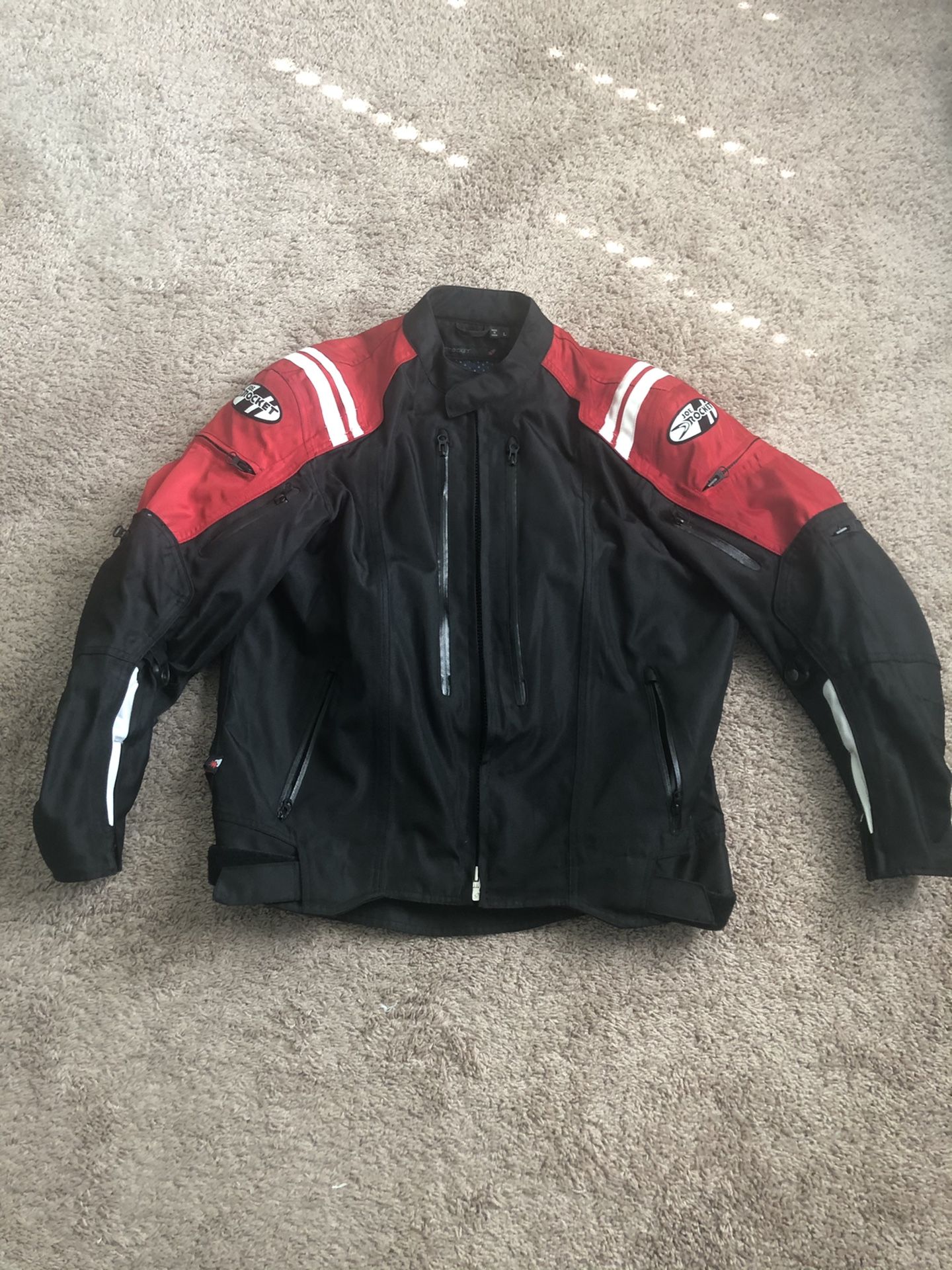 Joe Rocket Red & Black Motorcycle Jacket (Large)