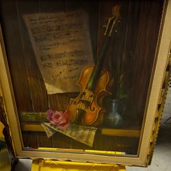 Gold Frame & Oil Painting 