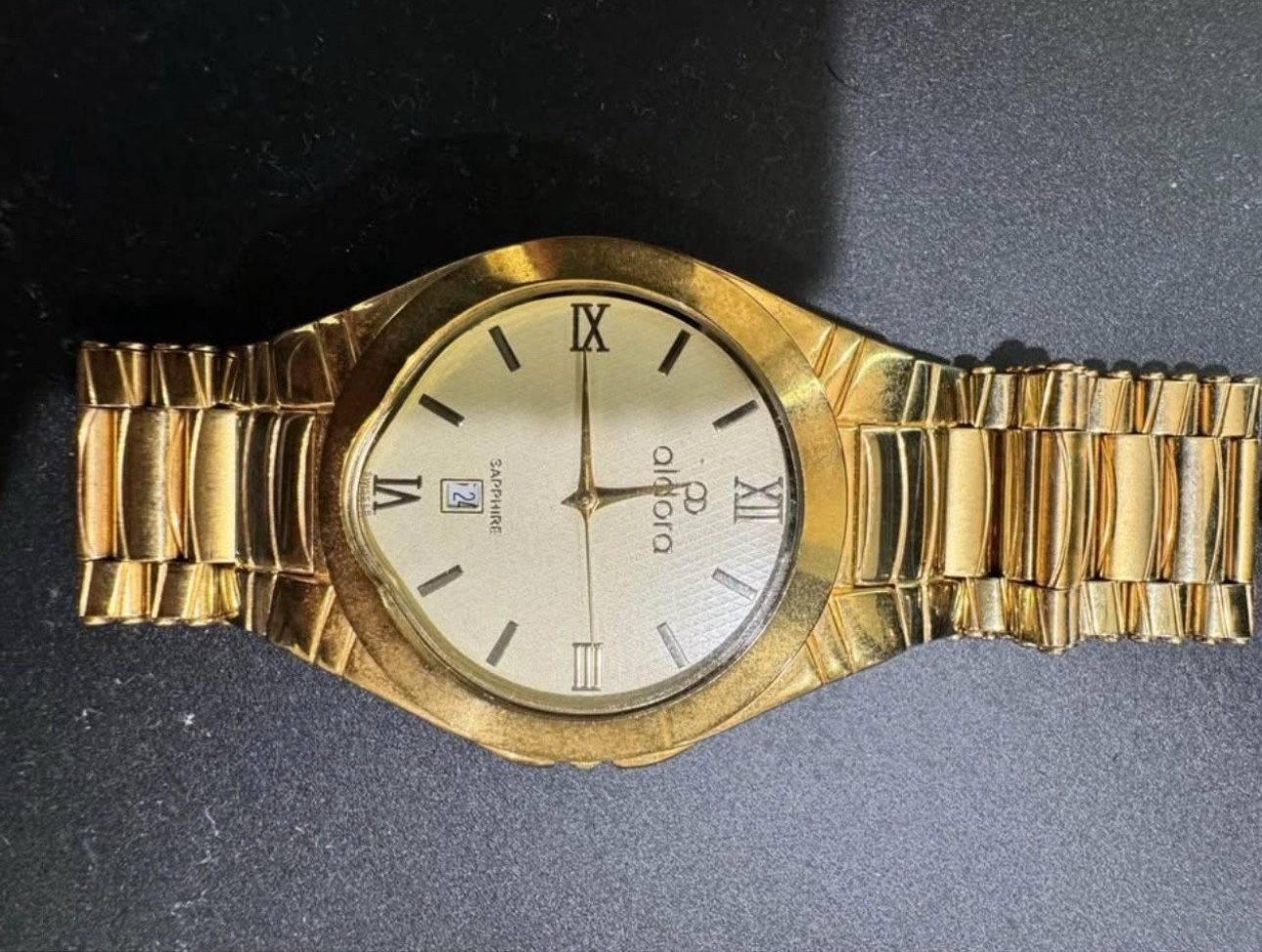 Aldora Men Watch, Pre owned, 18k gold plated