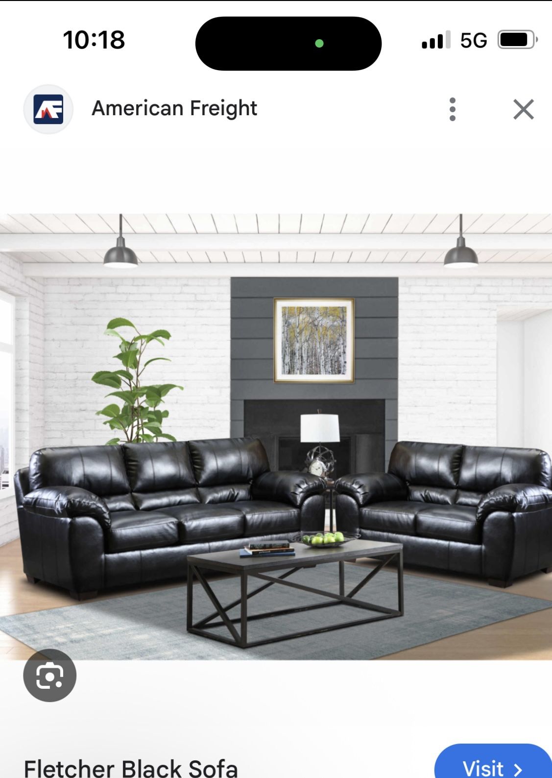 Brand New Black Leather Couch