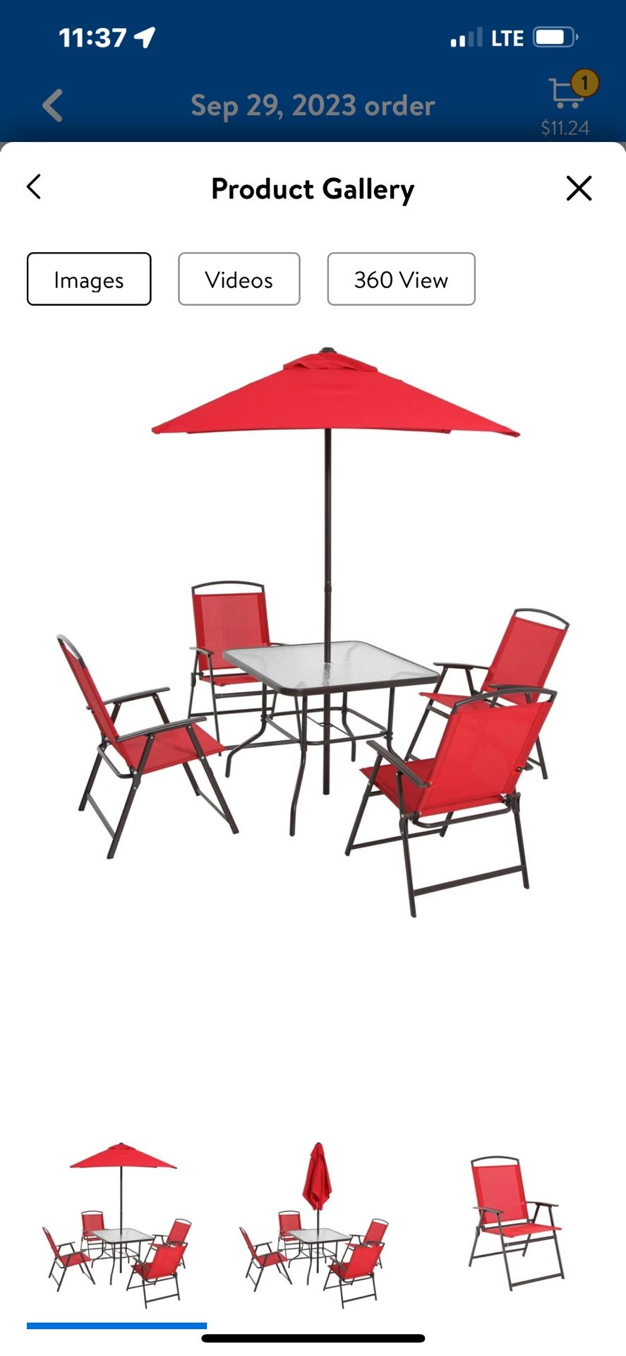 Outdoor Patio Dining Set of 6, Blue