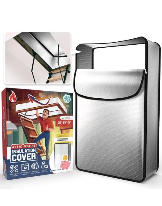 Attic Door Insulation Cover - 54'' x 25'' x 11'' Thickened Attic Stairs Insulation Cover for Pull Down Stair - Attic Tent - Attic Insulation Cover 