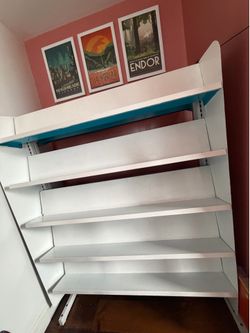 (2) Painted Metal Retail Media Shelves