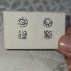 ✨ Iced Pavé Stud Earrings | Round & Square | 925 Sterling Silver