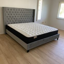 New In Box King Bed Frame +Mattress (Read Description Below)