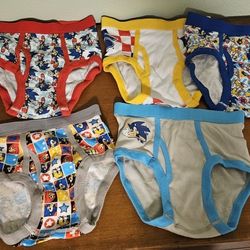 Boys Size 8 Used Sonic The Hedgehog Briefs 5pcs