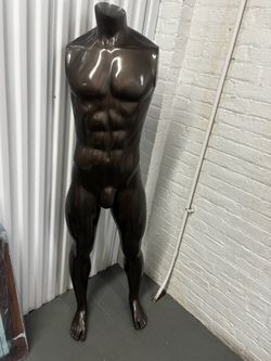 Full Body Male Mannequin Headless Dark Brown
