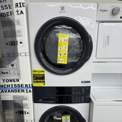 Brand new Electrolux  ELTG7300AW 27 Inch Gas Wash Tower with 4.4 cu. ft. Washer and 8 cu. ft. Gas Dryer, LuxCare® Plus Wash System, 20-Minute Fast Was