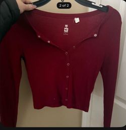 Burgundy long sleeve top, Small