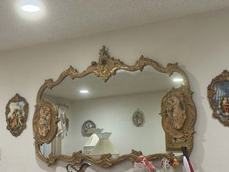 Vintage Ornate Gold Wall Mirror