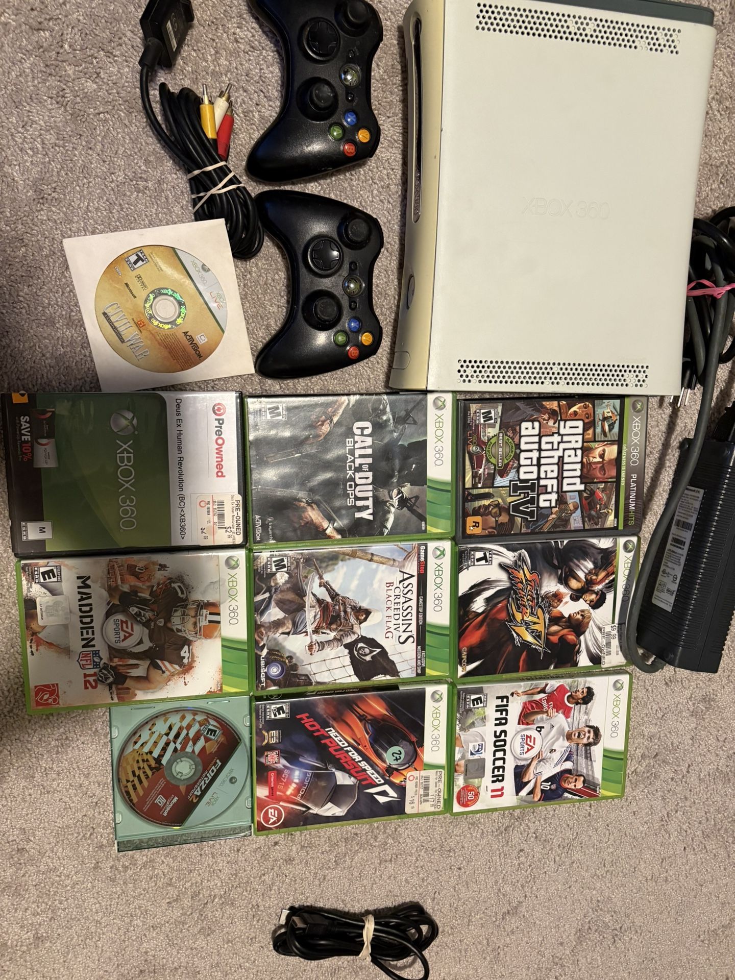 Xbox 360 + 10 Games (hablo Espanol)