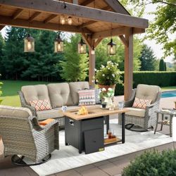 Brand New Patio Outdoor Furniture Set With Fire Pit 
