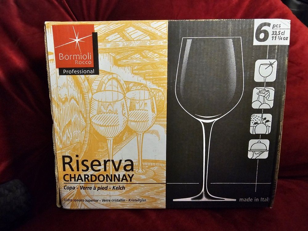 Bormioli Rocco Professional Riserva Calice-Stemware Wine Goblet Lot of 6