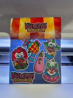 Killer Klowns From Outer Space Sticker pack, horror stickers, halloween, horror, clowns