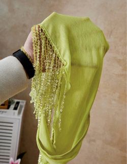 Lime Green Sequin Fringe Top