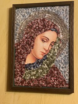 Virgin Mary 20.5X14.5 ,Icon,Original,Hand Made,One Of the Kind