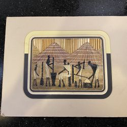 Unique Zambian 3D Art Made of Elephant-grass, Banana Leaves & Corn Husks 11x14”