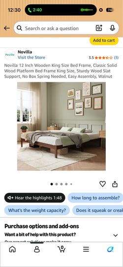 King bed frame and mattress