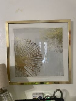 Gold abstract framed decor