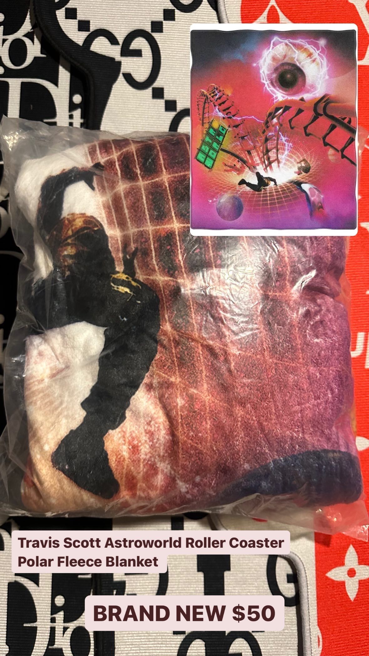 Travis Scott Astroworld Roller Coaster Polar Fleece Blanket