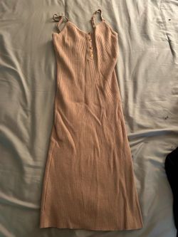 Ribbed Button-Front Midi Dress