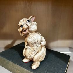Vintage Hand-painted Ceramic Rabbit Figurine