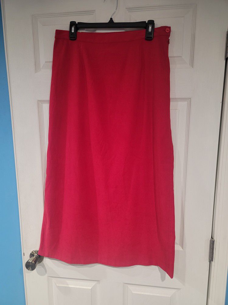 Christopher & Banks Stretch Ladies Red Straight Skirt - Size 12
