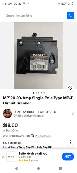 Murray 20 A Circuit Breakers