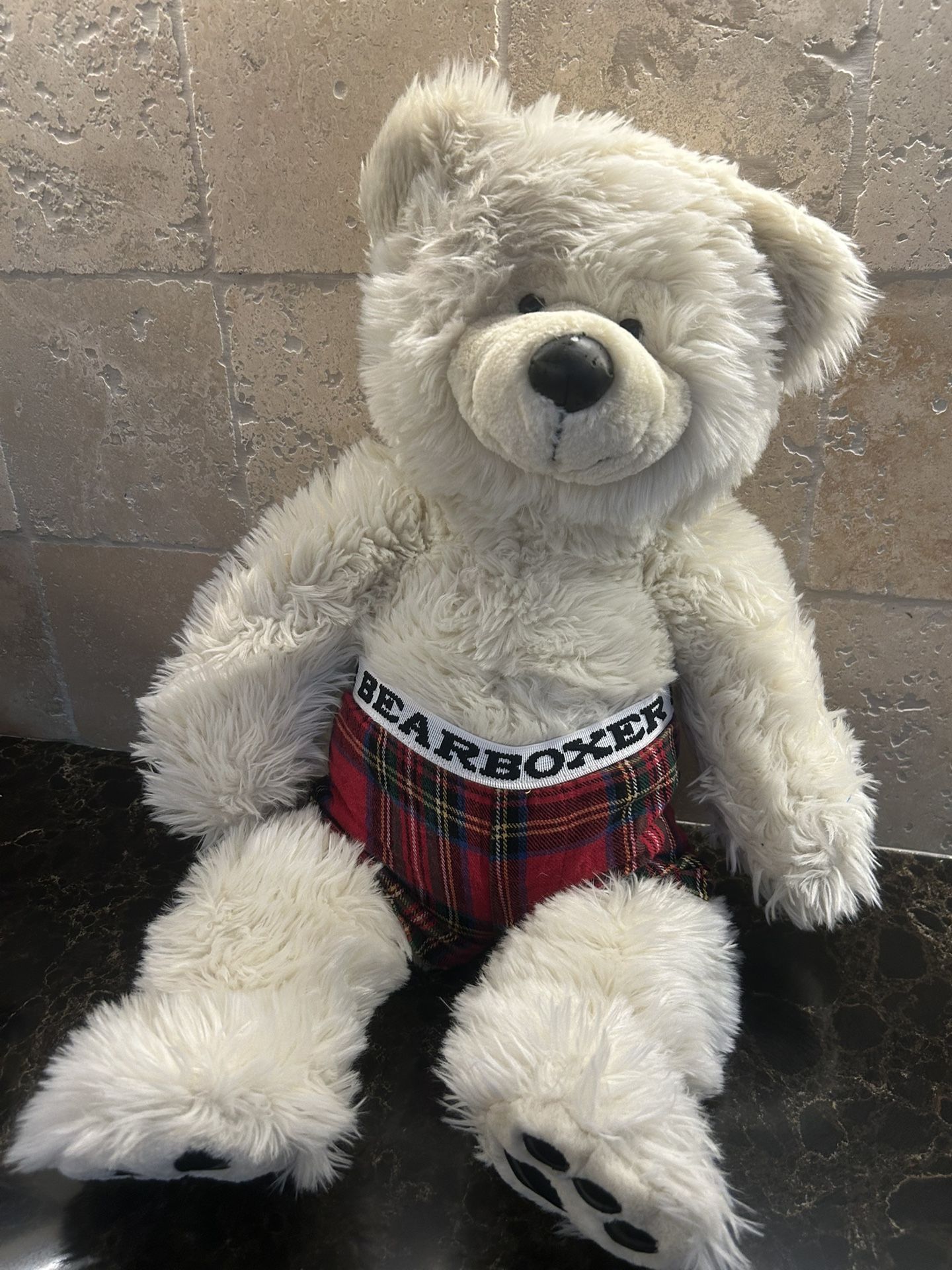 Build A Bear Polar Bear V2 1997 Faux Leather Pads Collectable Stuffed Plush