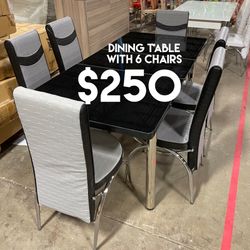⚠️ Clearance ⚠️ Dining Table With 6 Chairs 
