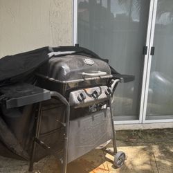 BBQ Gas Grill + Cover + Full Gas Tank 