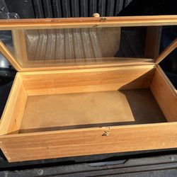 Display Case 32”x17”x8”-Wood & Glass