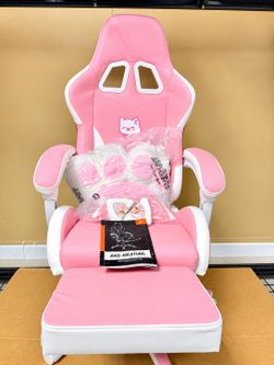 New pink cat gaming chair-has two tiny holes as pictured