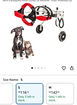 Dog Wheelchair Adjustable Dog Cart Lightweight Pet/Doggie Wheelchairs for Back Legs Assist Small Pets with Paralyzed Hind Limbs to Recover Their Mobil